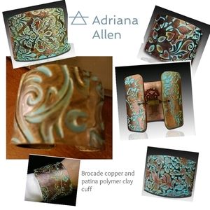 Adriana Allen copper/patina polymer clay bracelet